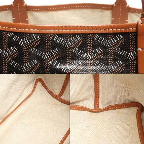 Authentic Goyard Goyardine Saint Louis PM Black Brown Shoulder Tote Bag & Pouch - Picture 13 of 16
